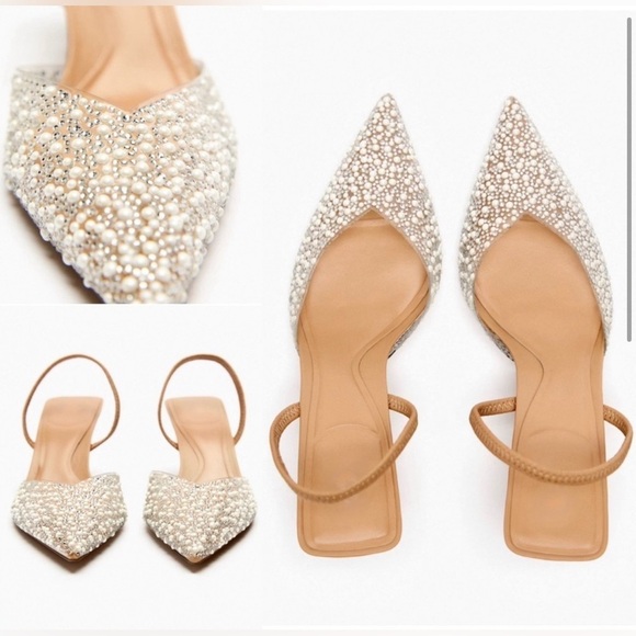 💎 Luxe Embellished Slingback Pointed Heels 💎 - Picture 4 of 5